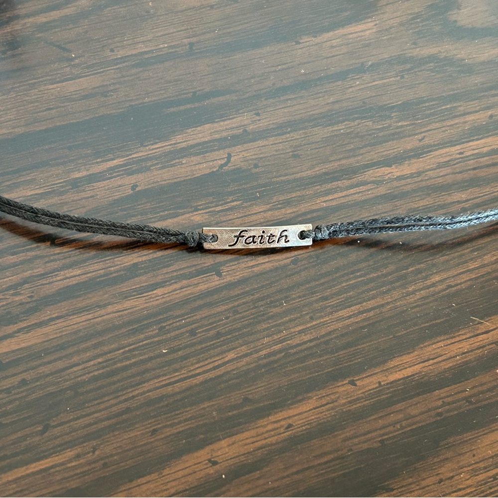 Black and Silver Faith Bracelet
